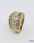 Ring mit ca. 0,80ct W-si Brillant in 585/14K Weiß-/Gelbgold Gr. 57