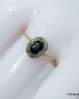 Vintage Ring mit ca. 0,28ct Diamant und Saphir in 585/14K Rosegold Gr. 58