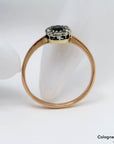 Vintage Ring mit ca. 0,28ct Diamant und Saphir in 585/14K Rosegold Gr. 58