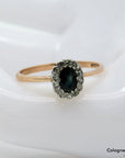 Vintage Ring mit ca. 0,28ct Diamant und Saphir in 585/14K Rosegold Gr. 58