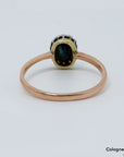 Vintage Ring mit ca. 0,28ct Diamant und Saphir in 585/14K Rosegold Gr. 58