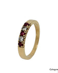 Ring mit ca. 0,10ct TW-vs Brillant und ca. 0,15 Rubin in 750/18K Gelbgold Gr. 60