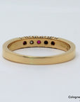 Ring mit ca. 0,10ct TW-vs Brillant und ca. 0,15 Rubin in 750/18K Gelbgold Gr. 60