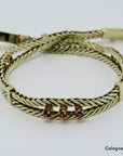 Armband Vintage mit Rubin Besatz in 585/14K Gelbgold Länge ca. 19,0 cm