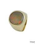 Ring Herrenring mit Opal Besatz in 585/14K Gelbgold Handarbeit Gr. 68