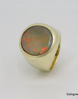 Ring Herrenring mit Opal Besatz in 585/14K Gelbgold Handarbeit Gr. 68