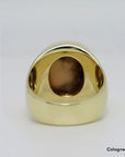 Ring Herrenring mit Opal Besatz in 585/14K Gelbgold Handarbeit Gr. 68