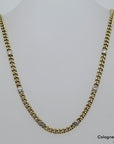 Collier Kette Panzerkette mit ca. 0,60ct W-si Brillant in 585/14K Gelbgold 43 cm