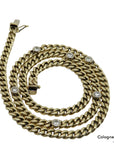 Collier Kette Panzerkette mit ca. 0,60ct W-si Brillant in 585/14K Gelbgold 43 cm