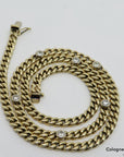 Collier Kette Panzerkette mit ca. 0,60ct W-si Brillant in 585/14K Gelbgold 43 cm