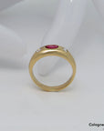 Ring Bandring mit ca. 0,14ct W-si Brillant + ca. 0,25ct Rubin 750/18K Rosegold