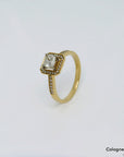 Solitärring mit ca. 0,45ct W-p1 Diamant + ca. 0,36ct Brillant 750/18K Gelbgold Gr. 56