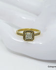 Solitärring mit ca. 0,45ct W-p1 Diamant + ca. 0,36ct Brillant 750/18K Gelbgold Gr. 56