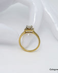 Solitärring mit ca. 0,45ct W-p1 Diamant + ca. 0,36ct Brillant 750/18K Gelbgold Gr. 56