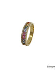 Ring Rainbow mit 0,90ct Saphir und 0,26ct G-vs Brillant in 750/18K Gelbgold