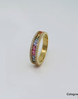 Ring Rainbow mit 0,90ct Saphir und 0,26ct G-vs Brillant in 750/18K Gelbgold