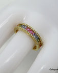 Ring Rainbow mit 0,90ct Saphir und 0,26ct G-vs Brillant in 750/18K Gelbgold