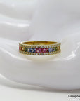 Ring Rainbow mit 0,90ct Saphir und 0,26ct G-vs Brillant in 750/18K Gelbgold