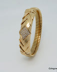 Vintage Armreif Armspange mit ca. 1,00ct TW-vs Brillant in 750/18K Gelbgold