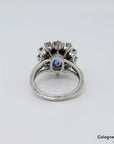 Ring mit ca. 1,50ct Saphir und ca. 0,72ct TW-vsi Brillant in 750/18K Weißgold Gr. 52