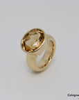 Ring mit Citrin Besatz in 585/14K Gelbgold Gr. 54