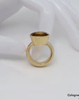 Ring mit Citrin Besatz in 585/14K Gelbgold Gr. 54