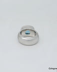 Ring mit 1,47ct TW-vvs Brillant + Blautopas Besatz in 750/18K Weißgold Gr. 56