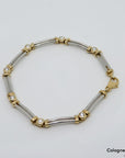 Armband mit ca. 0,35ct TW-vs Brillant in 950`er Platin + 750/18K Gelbgold 18,5cm