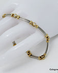 Armband mit ca. 0,35ct TW-vs Brillant in 950`er Platin + 750/18K Gelbgold 18,5cm