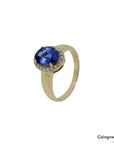 Ring mit ca. 2,00ct AAAA Tansanit und ca. 0,20ct W-si Brillant in 750/18K Gelbgold