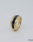 Ring Bandring mit ca. 1,20ct Saphir in 750/18K Gelbgold Gr. 52