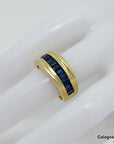 Ring Bandring mit ca. 1,20ct Saphir in 750/18K Gelbgold Gr. 52