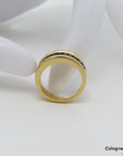 Ring Bandring mit ca. 1,20ct Saphir in 750/18K Gelbgold Gr. 52