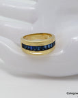 Ring Bandring mit ca. 1,20ct Saphir in 750/18K Gelbgold Gr. 52