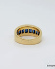 Ring Bandring mit ca. 1,20ct Saphir in 750/18K Gelbgold Gr. 52