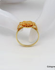 Ring mit Floralem Muster in 750/18K Gelbgold Gr. 55