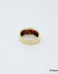 Ring mi 0,10ct W-si Brillant und ca. 0,50 Rubin in 585/14K Gelbgold Gr. 51