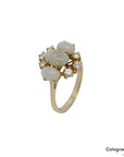 Ring mit ca. 0,30ct W-si Brillant und Opal Besatz in 585/14K Gelbgold Gr. 57