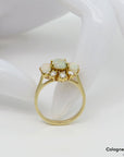 Ring mit ca. 0,30ct W-si Brillant und Opal Besatz in 585/14K Gelbgold Gr. 57