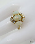 Ring mit ca. 0,30ct W-si Brillant und Opal Besatz in 585/14K Gelbgold Gr. 57