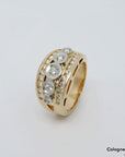 Ring mit ca. 0,54ct G-vsi Brillant in 585/14K Weiß-/Gelbgold Gr. 50