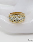 Ring mit ca. 0,54ct G-vsi Brillant in 585/14K Weiß-/Gelbgold Gr. 50