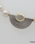 Collier Perlenkette ca. 0,50ct Brillant und Zuchtperlen an 750/18K Gold 45cm