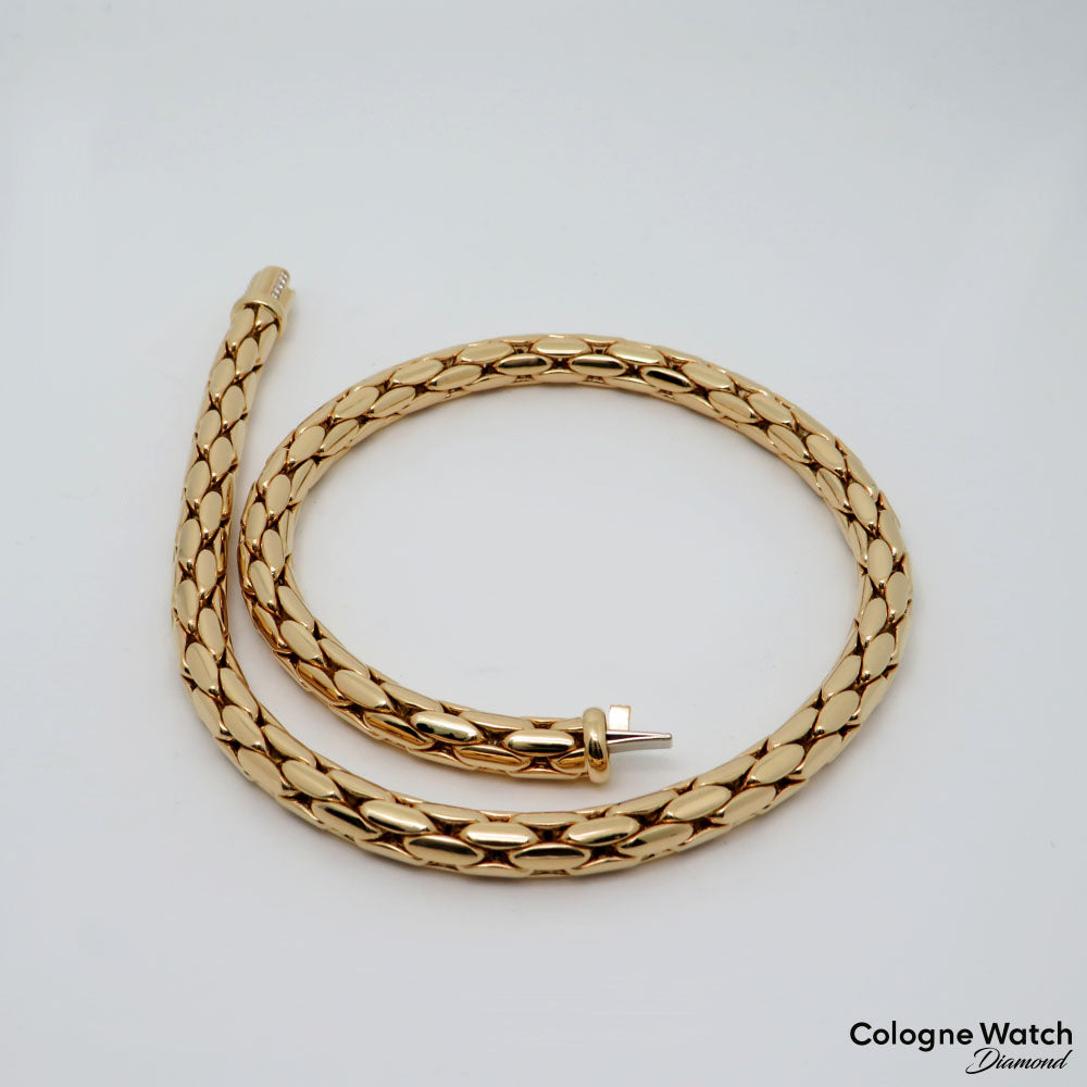 IsabelleFa Collier mit Brillant Besatz in 750/18K Gelbgold Länge 44 cm