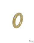 Ring Bandring mit 0,10ct W-si Brillant in 750/18K Gelbgold / Massiv Gr. 54