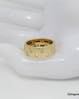 Ring Bandring mit ca. 0,54ct TW-vsi Diamant in 750/18K Gelbgold / Gr. 55