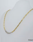 Collier im Verlauf mit ca. 0,26ct W-si Brillant in 750/18K Weiß-/Gelbgold