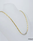 Collier im Verlauf mit ca. 0,26ct W-si Brillant in 750/18K Weiß-/Gelbgold