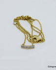 Collier / Kette und Anhänger mit 0,07ct F-G/si Brillant in 750/18K Gelbgold