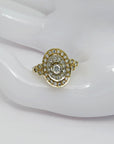 Art Deco Ring mit ca. 0,50ct Diamant in 585/14K Weiß-/Gelbgold Gr. 51